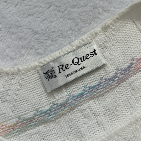 Vintage Women’s Cottagecore Soft Girl Spring Lightweight‎ Knit Sweater Top Med - Picture 6 of 7